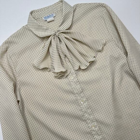 Vintage 1980s Career Blouse with Neck Scarf - Picture 3 of 5